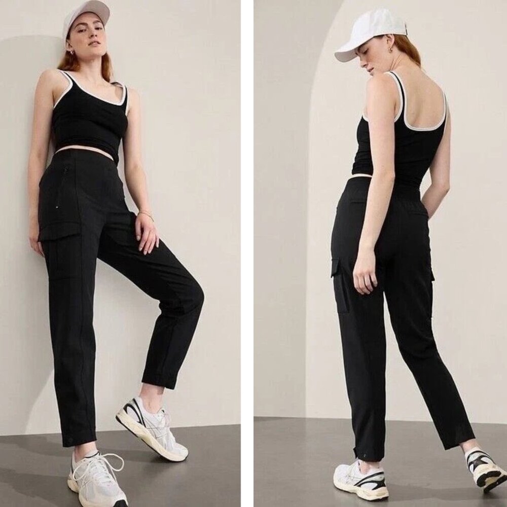 Athleta Black Cargo Ankle Pants